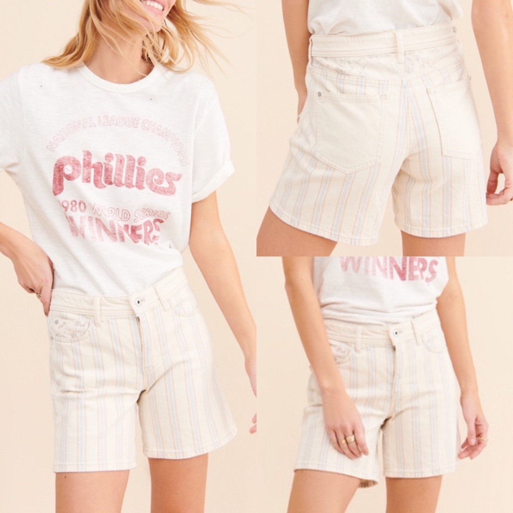 Pilcro by Anthropologie High-Rise Striped Shorts